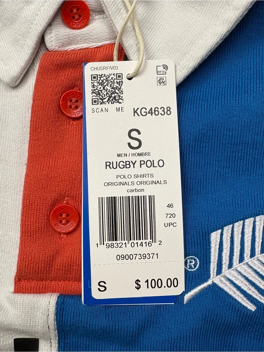 Adidas All Blacks Long Sleeve Colorblock Rugby Polo Shirt